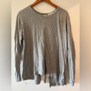 Wilt Long Sleeve Grey Top with Open Tie Back - Size M